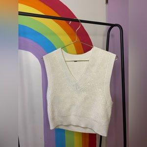 Simple White Knitted Vest